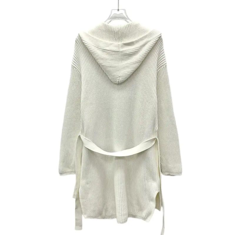 Max Mara MaxMara White Cotton Women's Cardigan 0089 Size L / US 10 / IT 46 - 2 Thumbnail