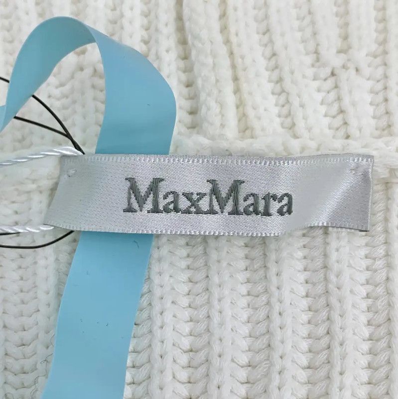 Max Mara MaxMara White Cotton Women's Cardigan 0089 Size L / US 10 / IT 46 - 5 Thumbnail