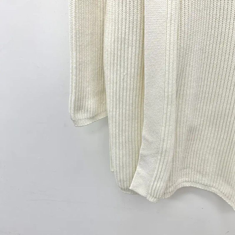 Max Mara MaxMara White Cotton Women's Cardigan 0089 Size L / US 10 / IT 46 - 4 Thumbnail