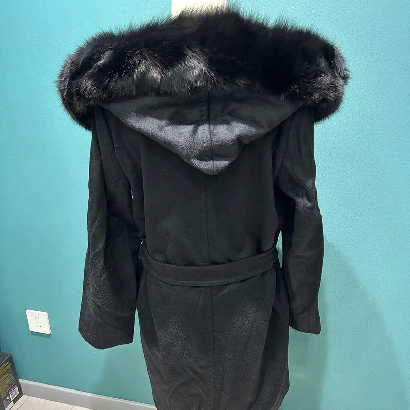 Max Mara MaxMara Black Cashmere Long Coat 0089 Size S / US 4 / IT 40 - 2 Thumbnail