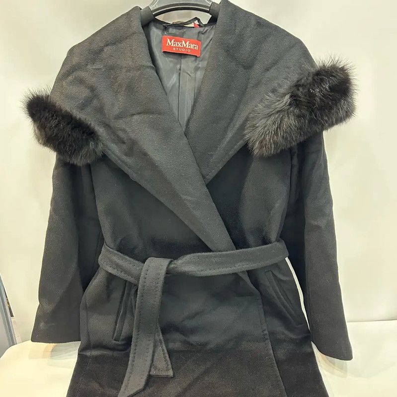 Max Mara MaxMara Black Cashmere Long Coat 0089 Size S / US 4 / IT 40 - 10 Thumbnail