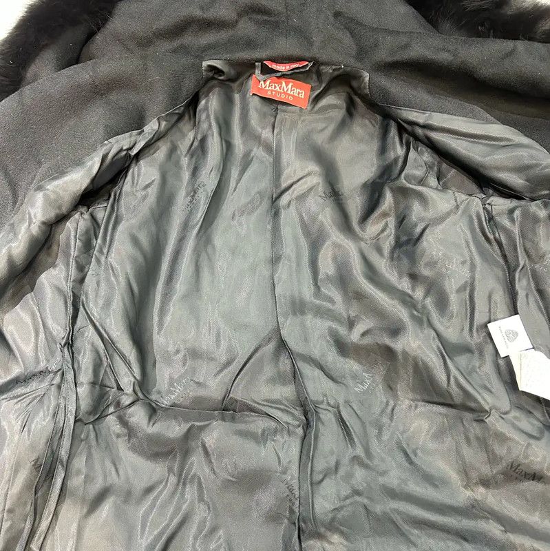 Max Mara MaxMara Black Cashmere Long Coat 0089 Size S / US 4 / IT 40 - 9 Thumbnail