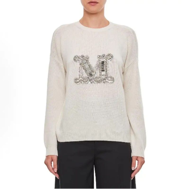 Max Mara MaxMara Elegant Ivory Wool Sweater for Women 0089 Size M / US 6-8 / IT 42-44 - 3 Thumbnail