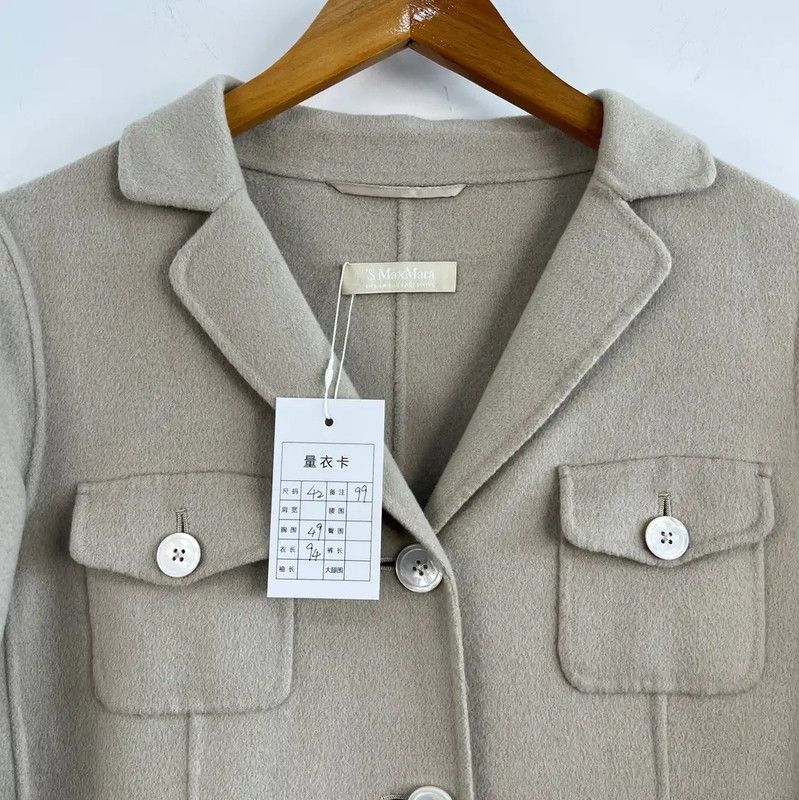 Max Mara MaxMara Cream Cashmere Women's Coat 0089 Size L / US 10 / IT 46 - 3 Thumbnail