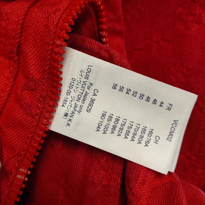 Louis Vuitton LV Monogram Stand Collar Denim Jacket Red 48 - dmc Size US L / EU 52-54 / 3 - 6 Thumbnail
