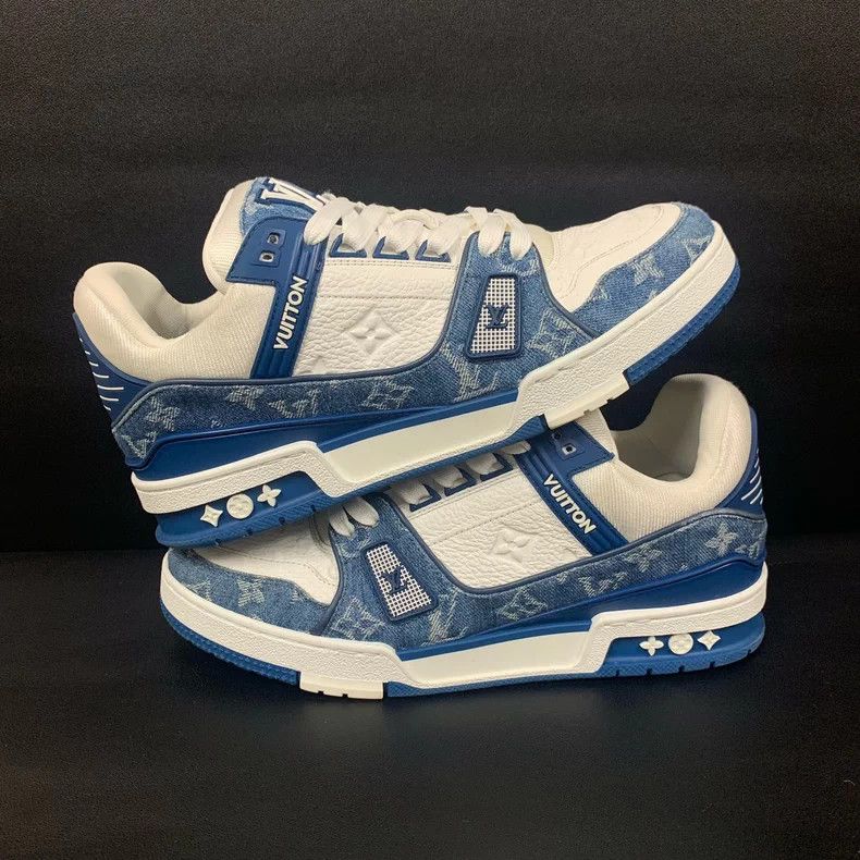 Louis Vuitton Louis Vuitton Trainer Blue Denim Sneakers - dmc Size US 8 / EU 41 - 3 Thumbnail