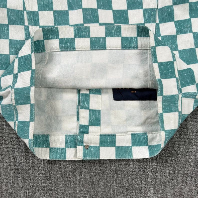 Louis Vuitton LV White Green Checkerboard Denim Jacket - dmc Size US M / EU 48-50 / 2 - 7 Thumbnail