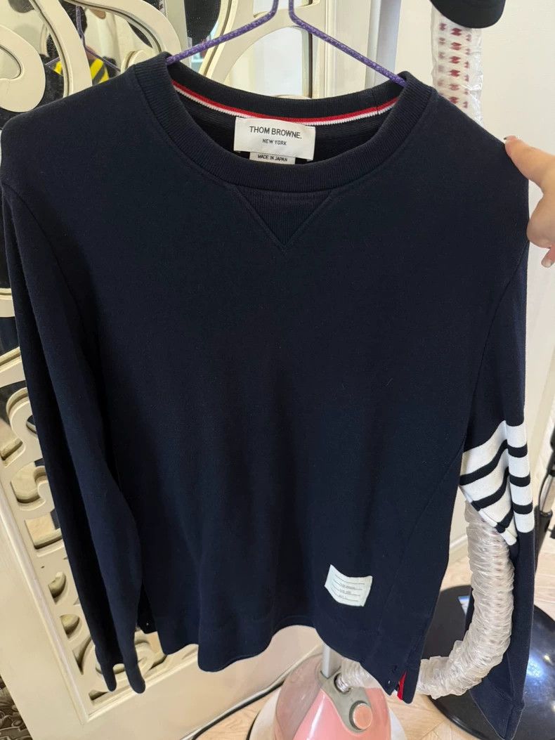 Thom Browne THOM BROWNE 4-Stripe Crewneck Sweatshirt - dmc Size US M / EU 48-50 / 2 - 2 Thumbnail
