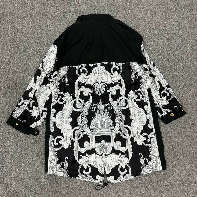 Versace Versace Baroque Style Black Trench Coat - dmc Size US M / EU 48-50 / 2 - 2 Thumbnail