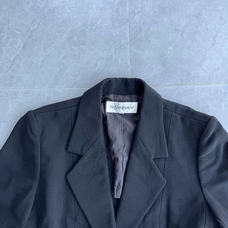 Saint Laurent Paris YSL Vintage Black Blazer Size 38 - dmc Size US M / EU 48-50 / 2 - 2 Thumbnail