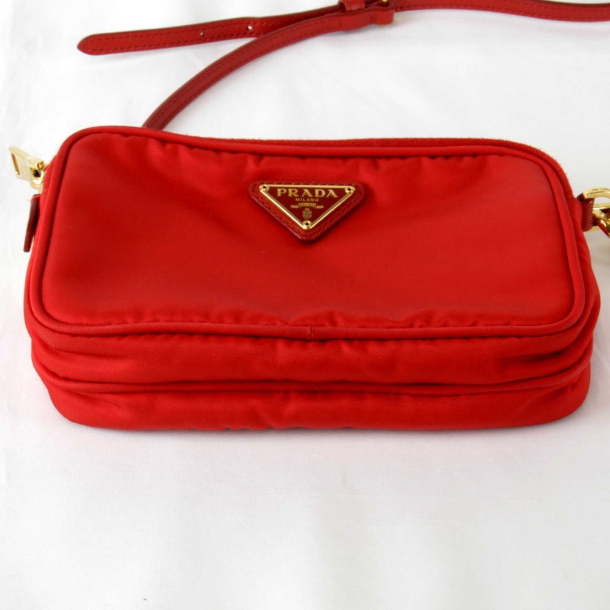 Prada Prada Mini 1NF861 Shoulder Bag Nylon Red Women's Size ONE SIZE - 5 Thumbnail