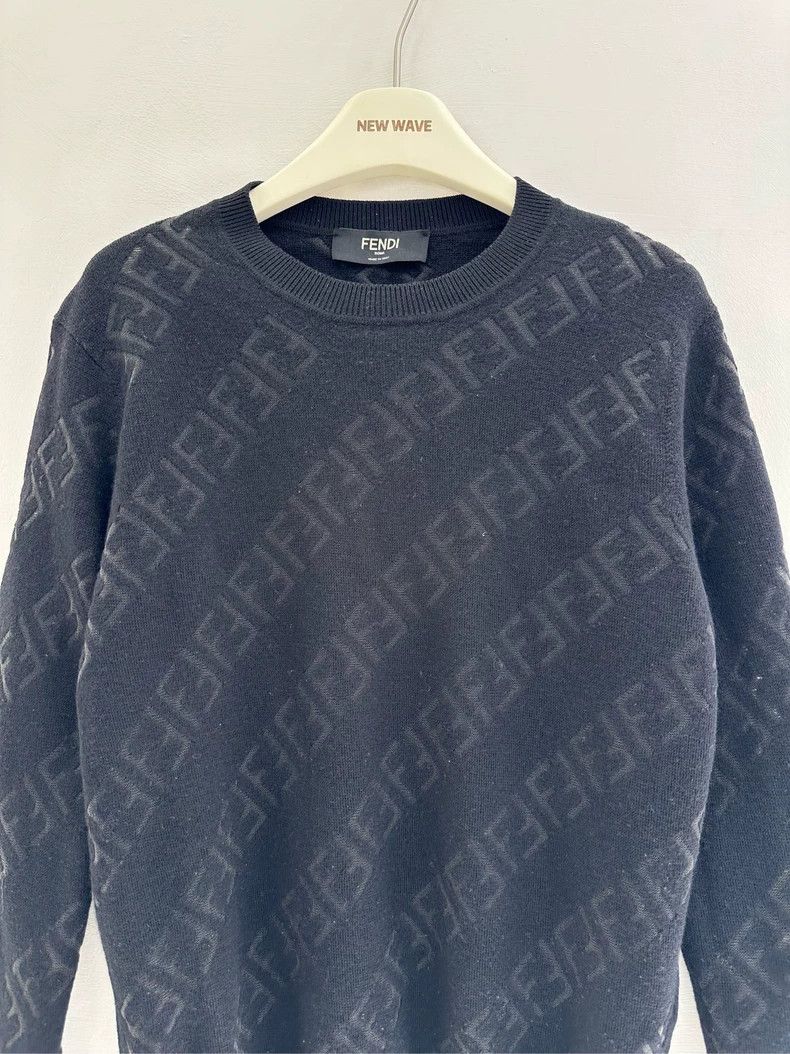 Fendi Fendi Velvet Logo Print Men's Sweater - dmc Size US M / EU 48-50 / 2 - 3 Thumbnail