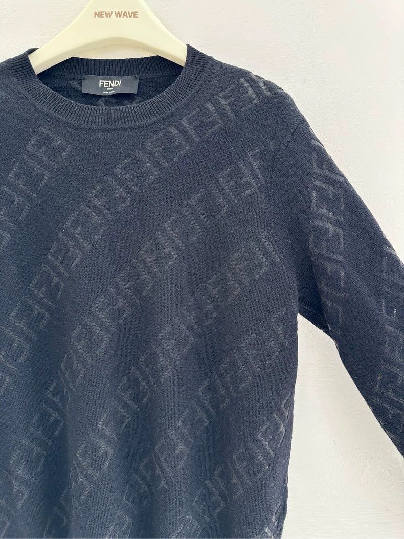 Fendi Fendi Velvet Logo Print Men's Sweater - dmc Size US M / EU 48-50 / 2 - 4 Thumbnail
