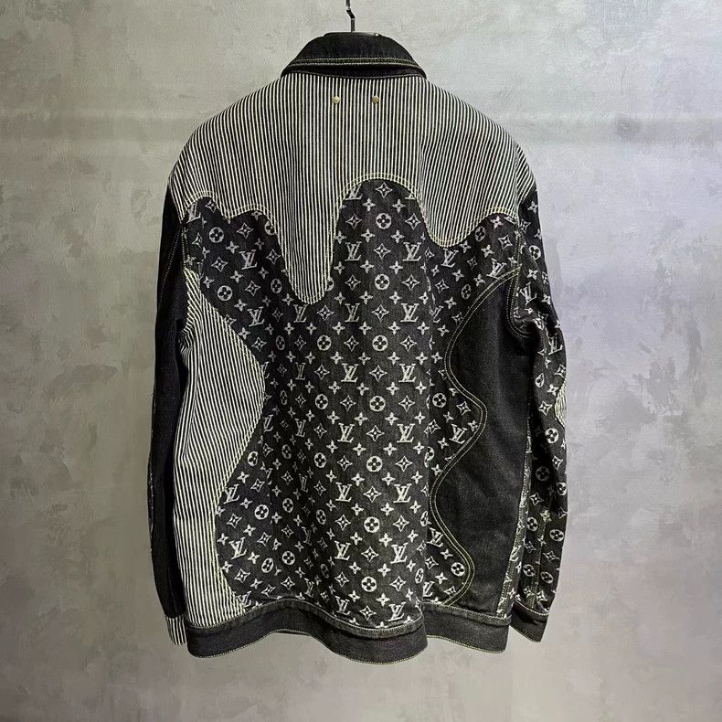 Louis Vuitton Louis Vuitton Black Denim Patchwork Jacket - dmc Size US L / EU 52-54 / 3 - 2 Thumbnail