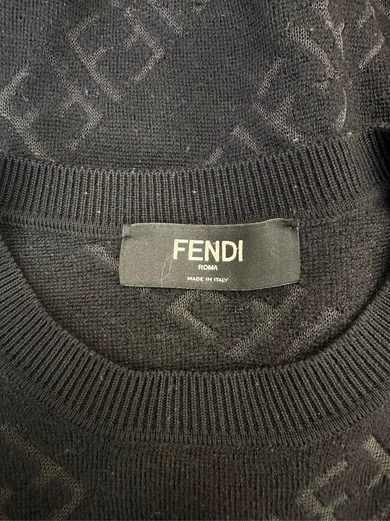 Fendi Fendi Velvet Logo Print Men's Sweater - dmc Size US M / EU 48-50 / 2 - 7 Thumbnail