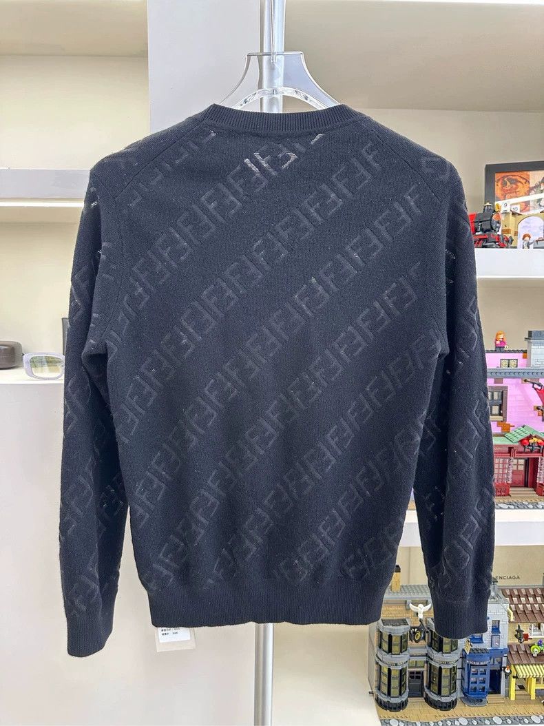 Fendi Fendi Velvet Logo Print Men's Sweater - dmc Size US M / EU 48-50 / 2 - 2 Thumbnail