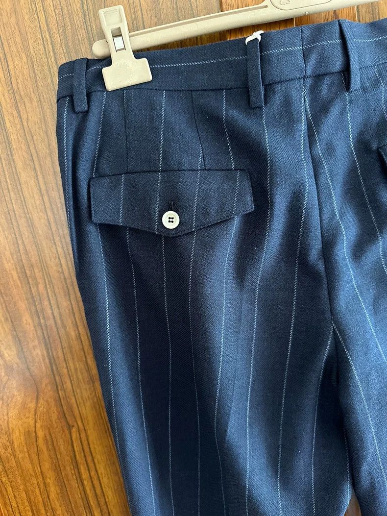 Brunello Cucinelli Brunello Cucinelli Men's Blue Striped Trousers - dmc Size US 31 - 6 Thumbnail