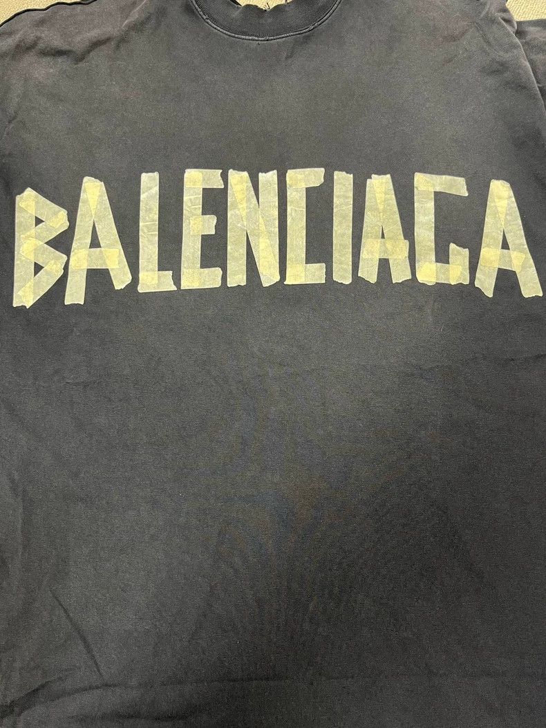 Balenciaga Balenciaga Tape Logo Print Short Sleeve T-shirt - dmc Size US M / EU 48-50 / 2 - 3 Thumbnail