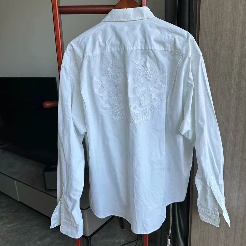 Balenciaga Balenciaga White Wheat Embroidery Shirt - dmc Size US M / EU 48-50 / 2 - 2 Thumbnail