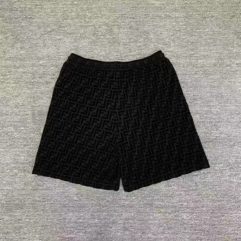 Fendi Fendi Black Flocked Monogram Shorts - dmc Size US 36 / EU 52 - 2 Thumbnail