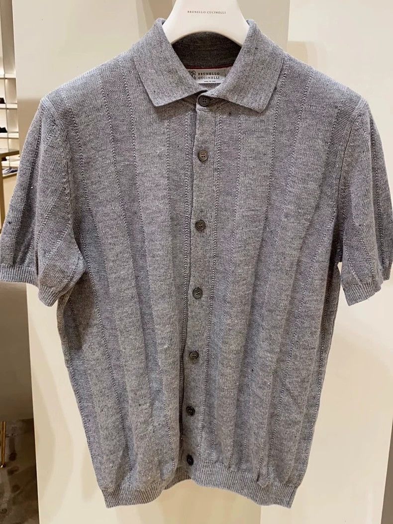 Brunello Cucinelli Brunello Cucinelli Men's Polo Knit - dmc Size US M / EU 48-50 / 2 - 5 Thumbnail