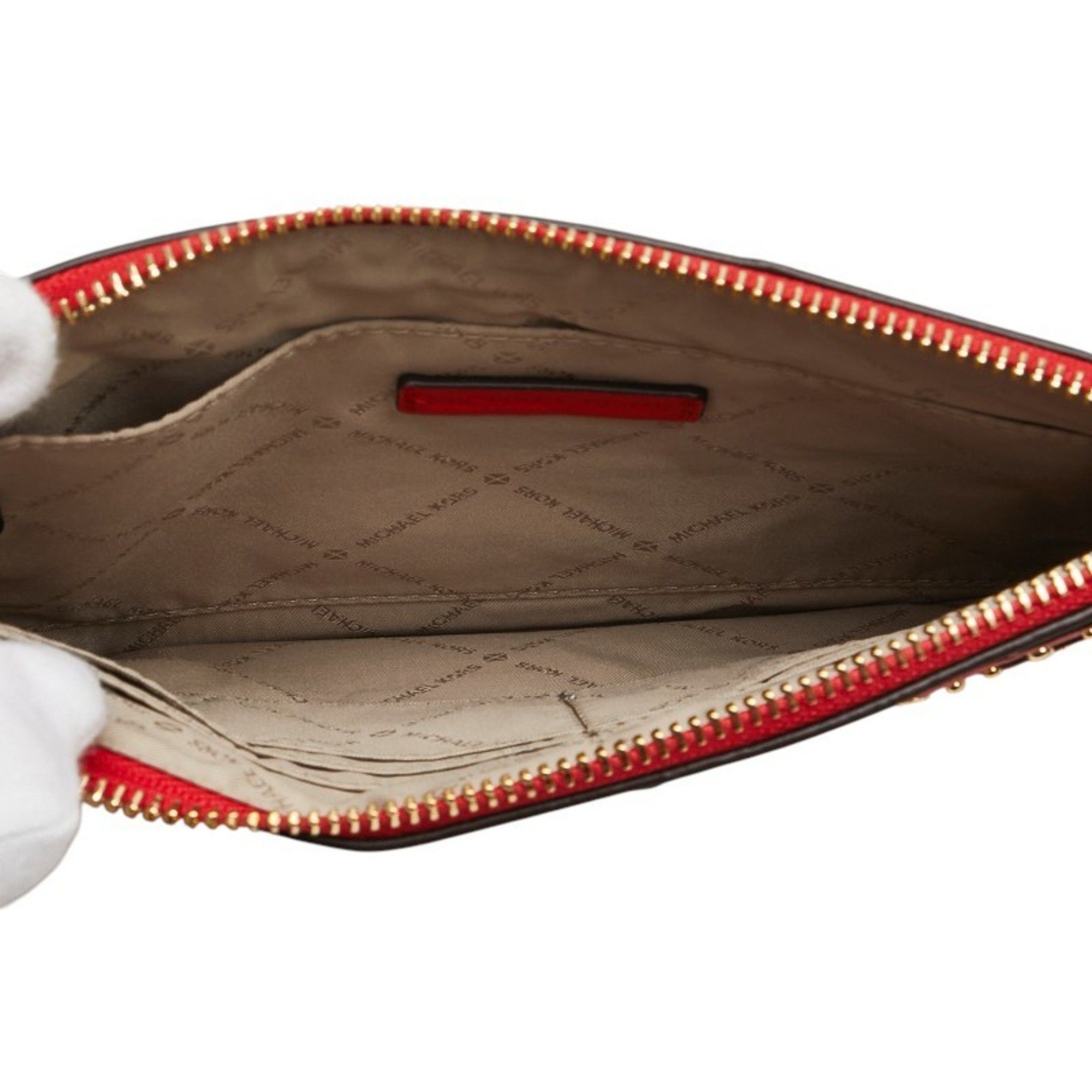 Michael Kors Michael Kors Butterfly Motif Clutch Bag/Second Bag Red Leather Women's Size ONE SIZE - 7 Thumbnail
