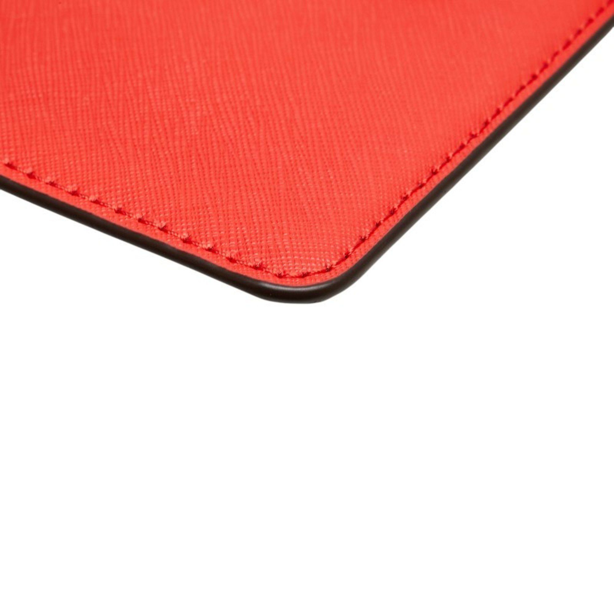 Michael Kors Michael Kors Butterfly Motif Clutch Bag/Second Bag Red Leather Women's Size ONE SIZE - 4 Thumbnail