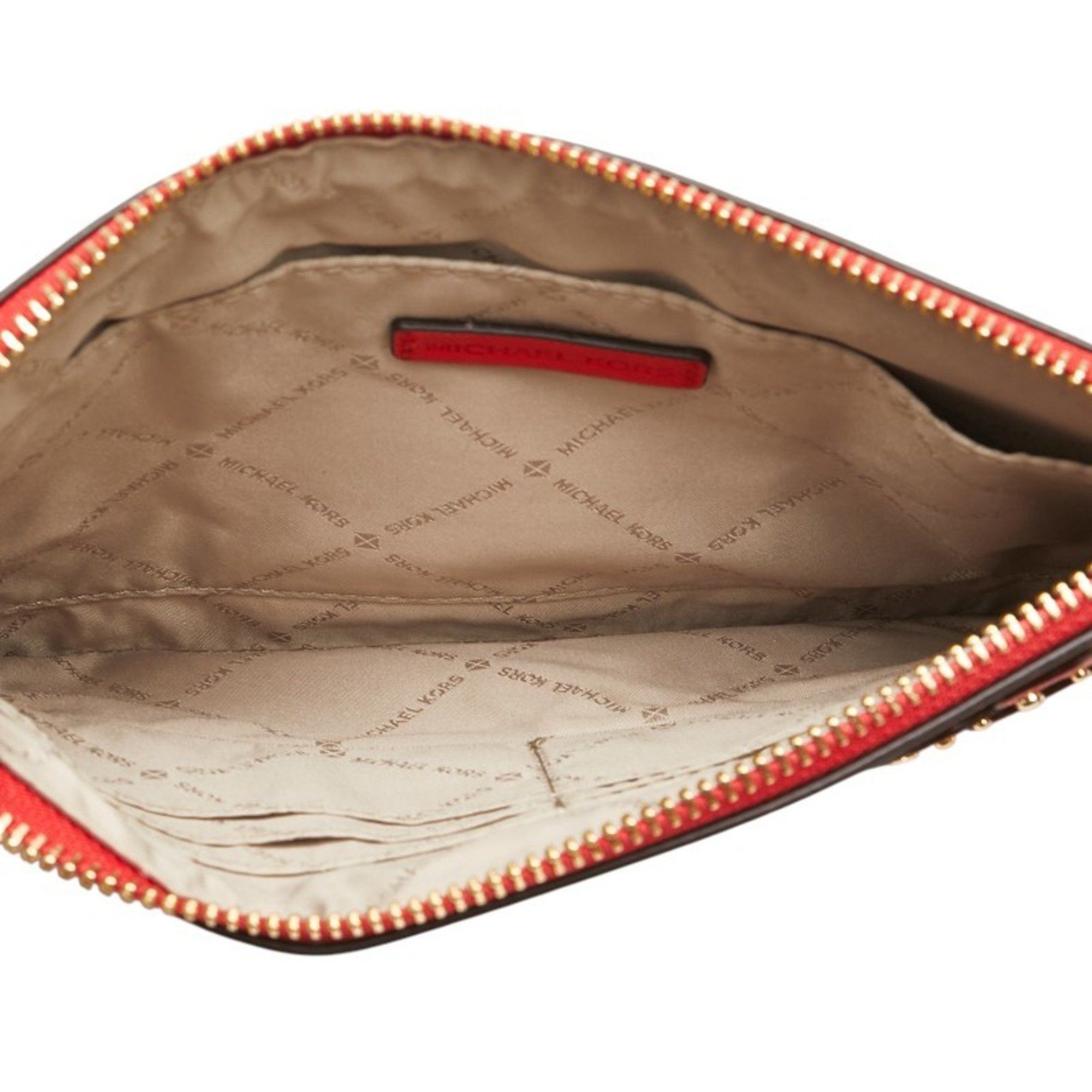 Michael Kors Michael Kors Butterfly Motif Clutch Bag/Second Bag Red Leather Women's Size ONE SIZE - 6 Thumbnail