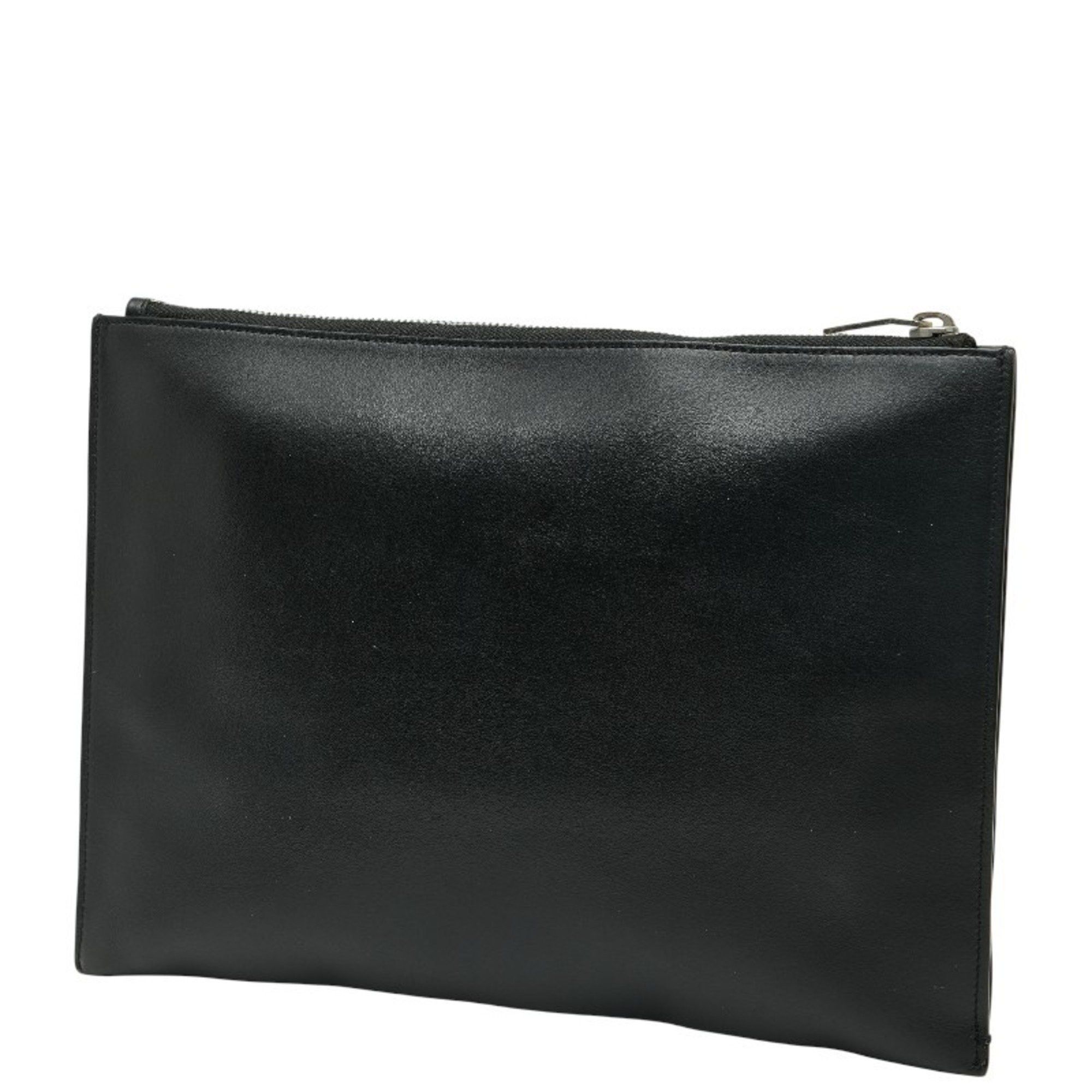 Saint Laurent Paris Saint Laurent logo clutch bag in black and white leather for women. Size ONE SIZE - 2 Thumbnail