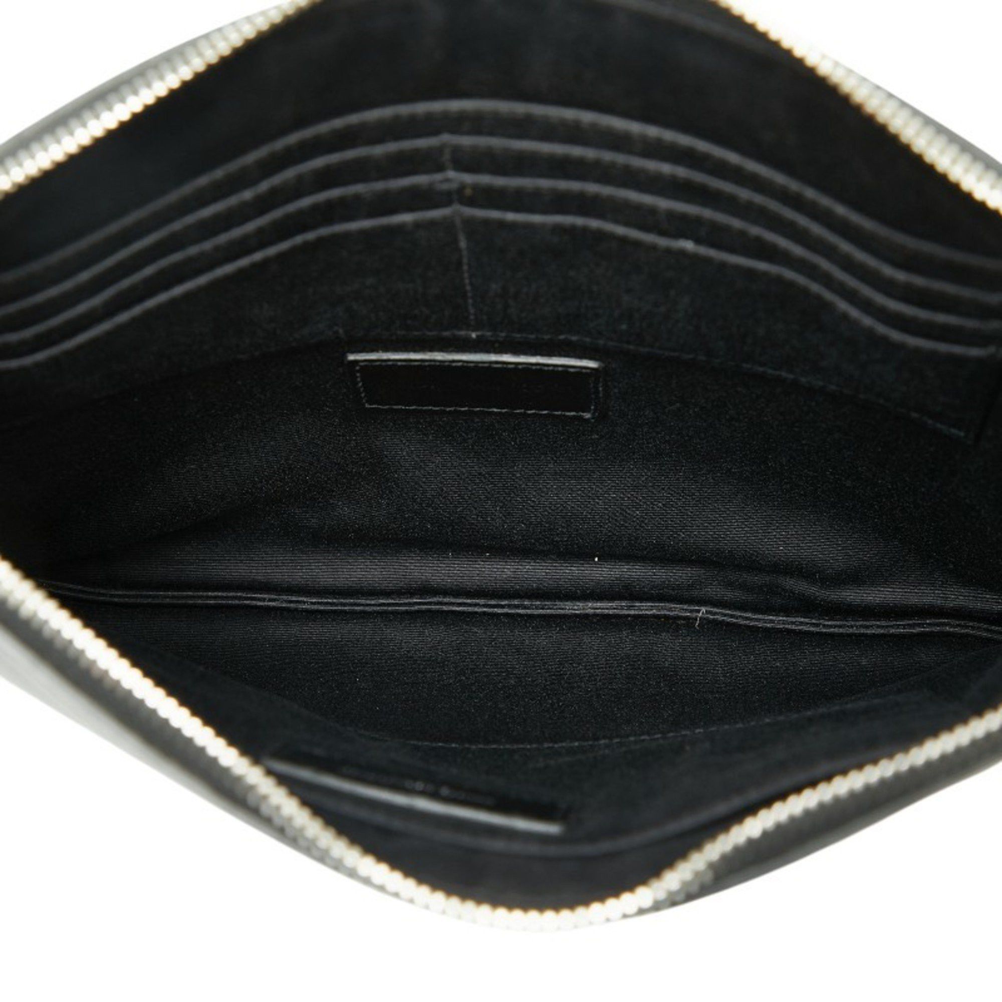 Saint Laurent Paris Saint Laurent logo clutch bag in black and white leather for women. Size ONE SIZE - 7 Thumbnail