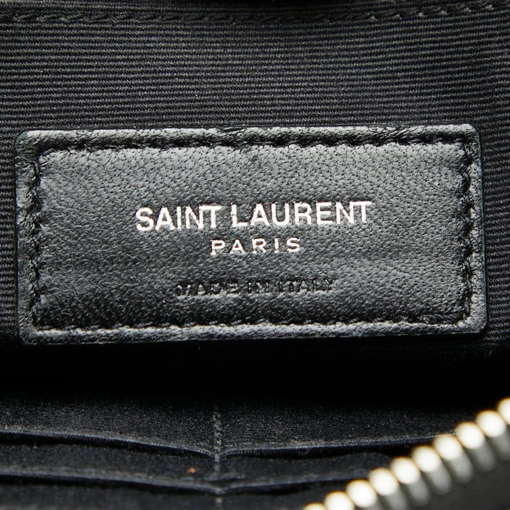 Saint Laurent Paris Saint Laurent logo clutch bag in black and white leather for women. Size ONE SIZE - 8 Thumbnail