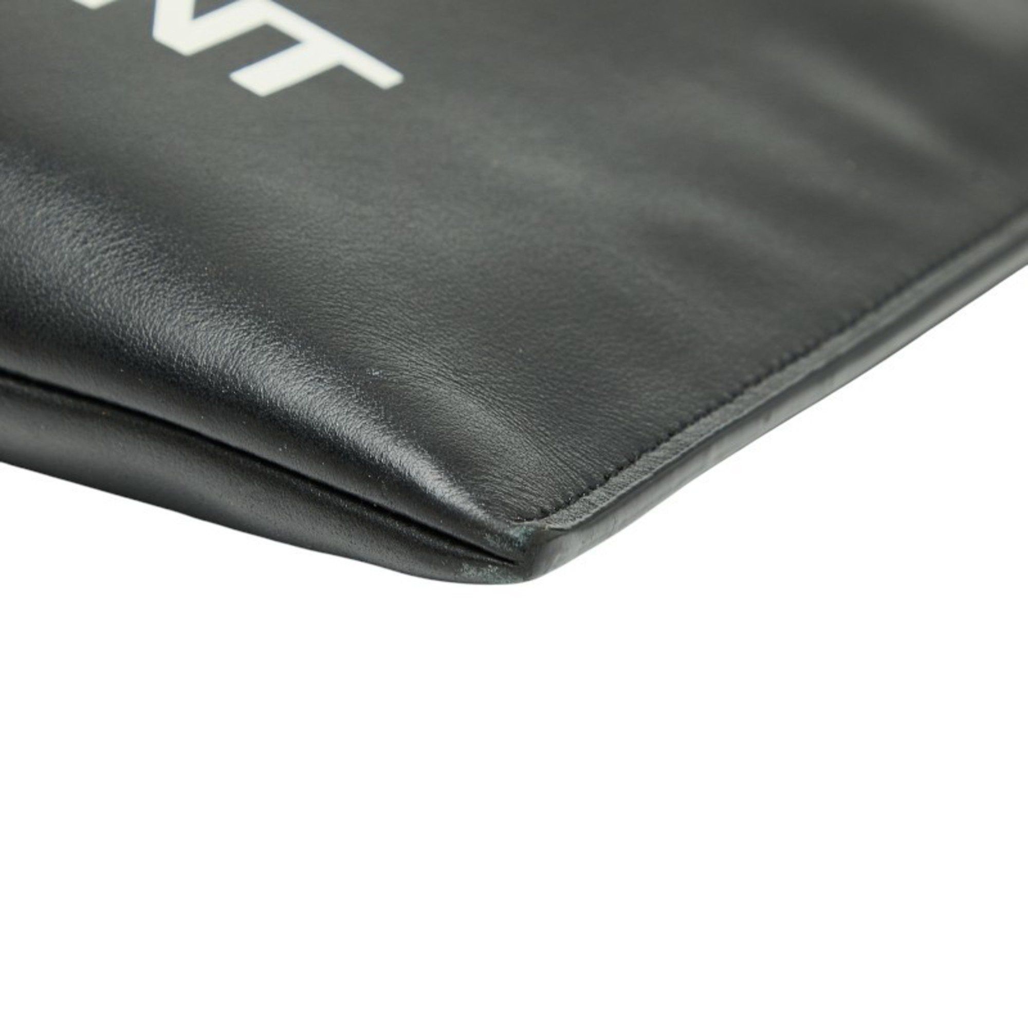 Saint Laurent Paris Saint Laurent logo clutch bag in black and white leather for women. Size ONE SIZE - 4 Thumbnail