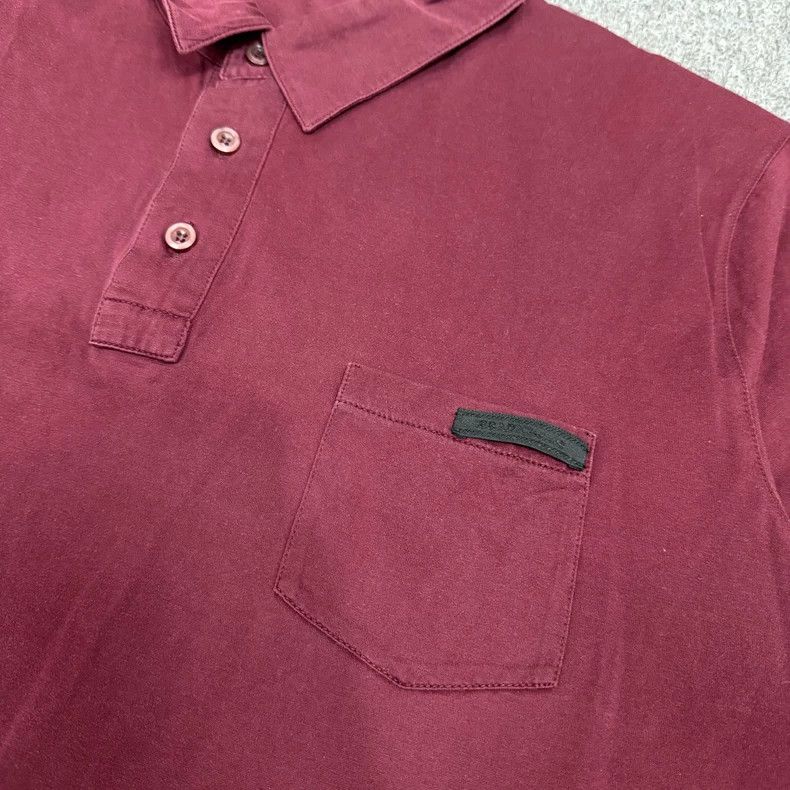 Prada Prada Burgundy Logo Short Sleeve Polo - dmc Size US XXL / EU 58 / 5 - 3 Thumbnail