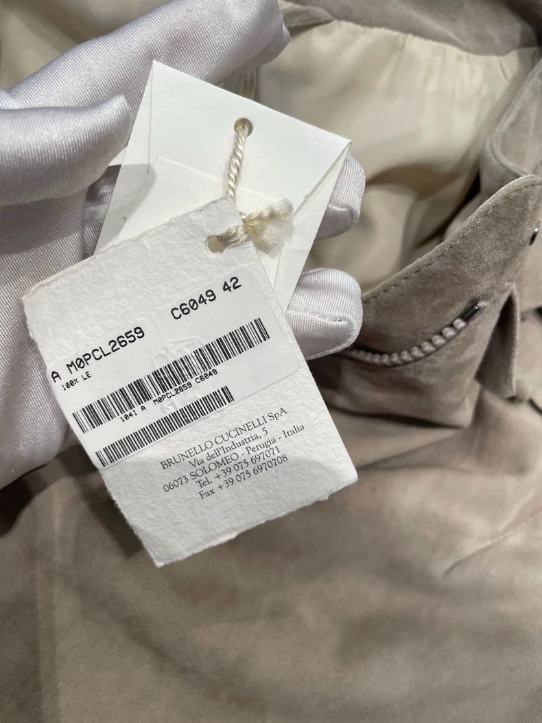 Brunello Cucinelli Brunello Cucinelli Beige Leather Jacket 42 - dmc Size US M / EU 48-50 / 2 - 7 Thumbnail
