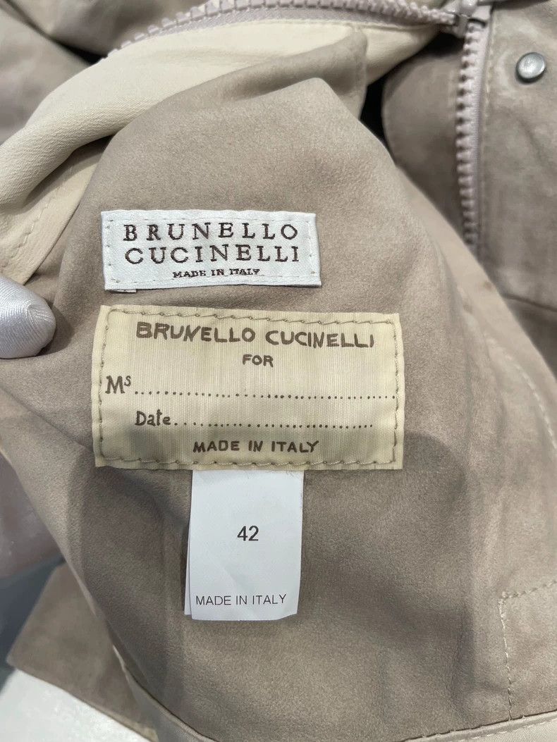 Brunello Cucinelli Brunello Cucinelli Beige Leather Jacket 42 - dmc Size US M / EU 48-50 / 2 - 6 Thumbnail