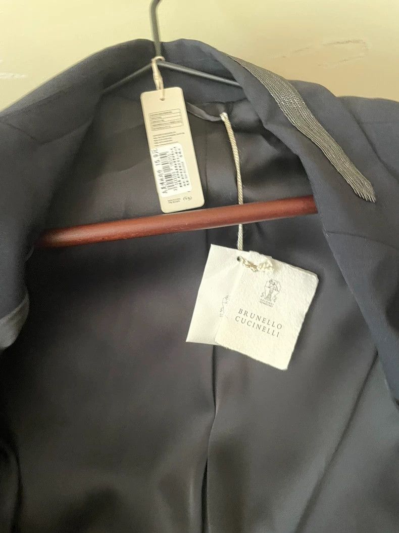 Brunello Cucinelli Brunello Cucinelli Gray Double-Breasted Blazer - dmc Size US M / EU 48-50 / 2 - 2 Thumbnail