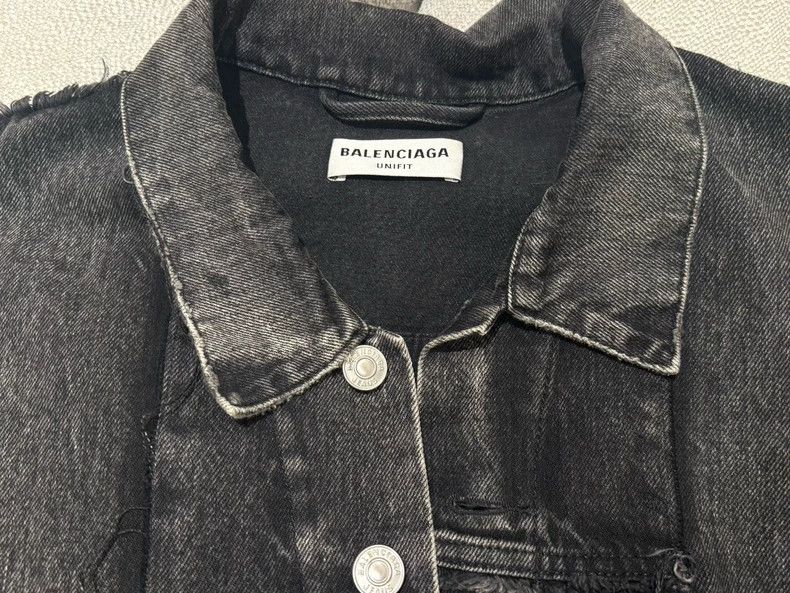 Balenciaga Distressed Denim Jacket - dmc