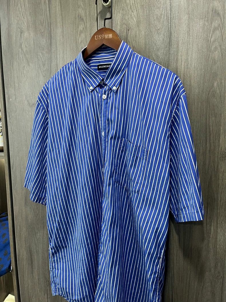 Balenciaga Balenciaga Blue Striped Shirt - dmc Size US M / EU 48-50 / 2 - 3 Thumbnail