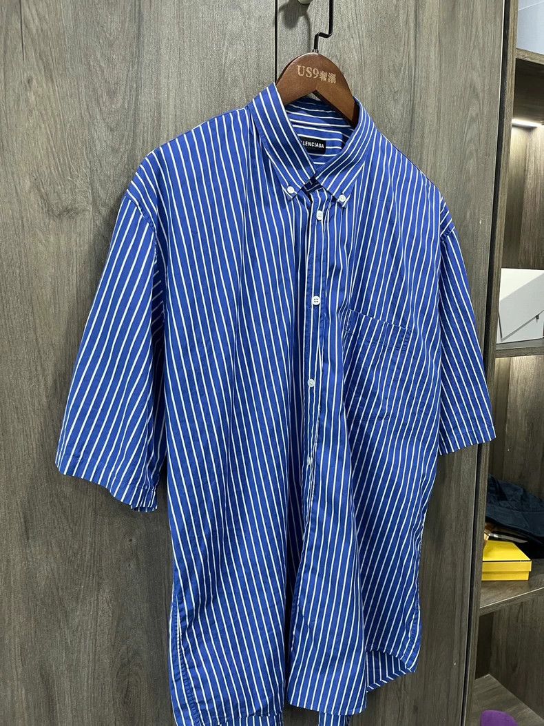 Balenciaga Balenciaga Blue Striped Shirt - dmc Size US M / EU 48-50 / 2 - 2 Thumbnail