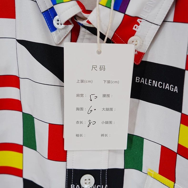 Balenciaga Balenciaga Flag Print Short Sleeve Shirt - dmc Size US M / EU 48-50 / 2 - 6 Thumbnail