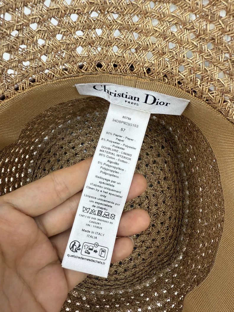 Dior Dior Pink Logo Ribbon Straw Hat - dmc Size ONE SIZE - 3 Thumbnail