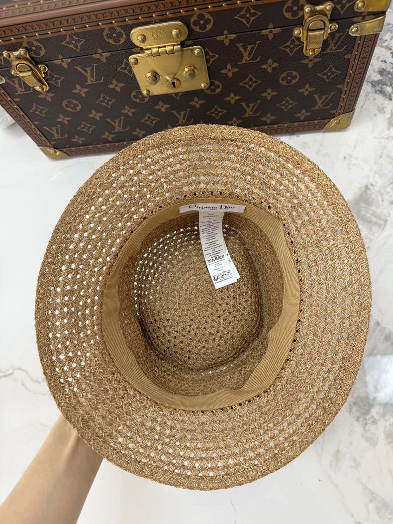 Dior Dior Pink Logo Ribbon Straw Hat - dmc Size ONE SIZE - 2 Thumbnail