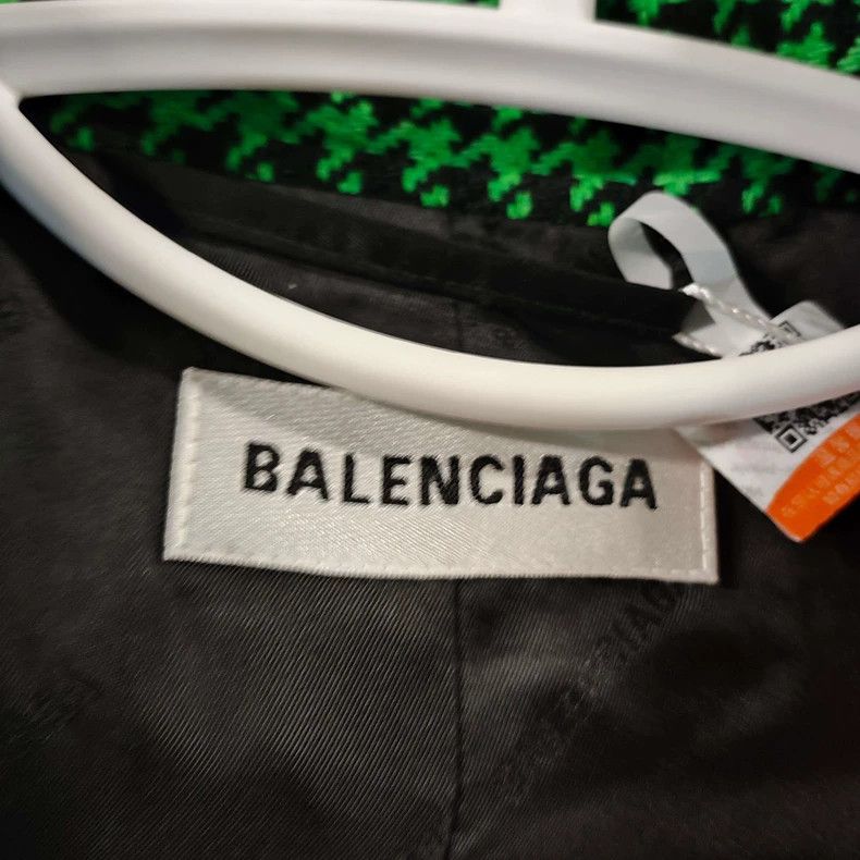 Balenciaga Balenciaga Green Houndstooth Jacket 36 - dmc Size US S / EU 44-46 / 1 - 3 Thumbnail
