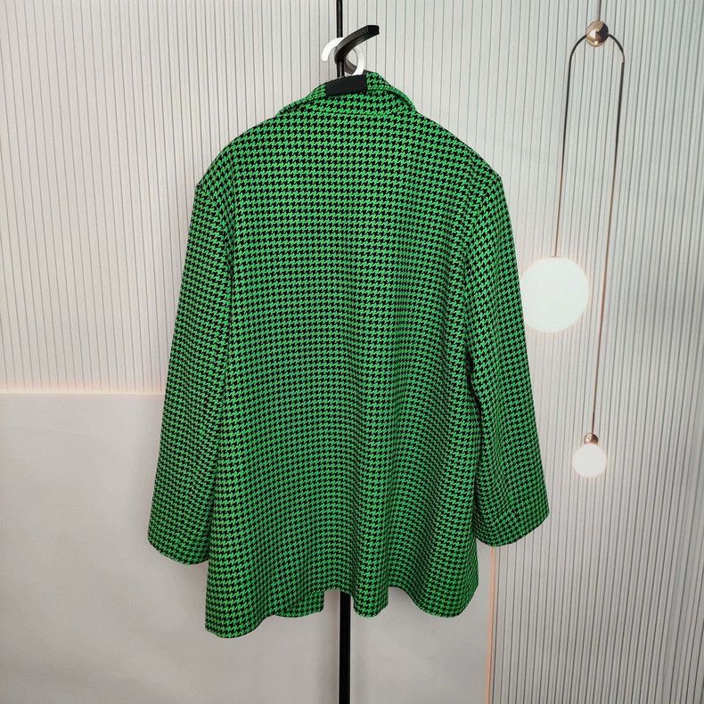 Balenciaga Balenciaga Green Houndstooth Jacket 36 - dmc Size US S / EU 44-46 / 1 - 6 Thumbnail