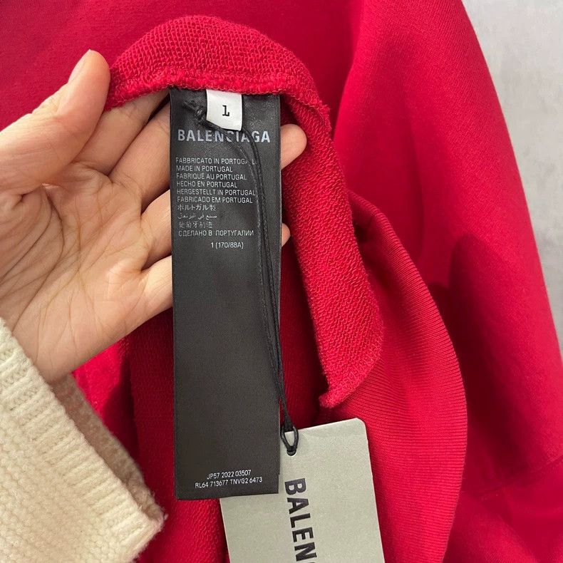 Balenciaga Balenciaga Red Tape Logo Hoodie - dmc Size US M / EU 48-50 / 2 - 3 Thumbnail