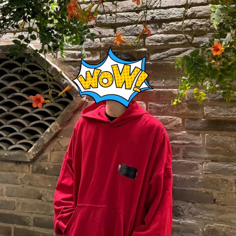 Balenciaga Balenciaga Red Tape Logo Hoodie - dmc Size US M / EU 48-50 / 2 - 6 Thumbnail