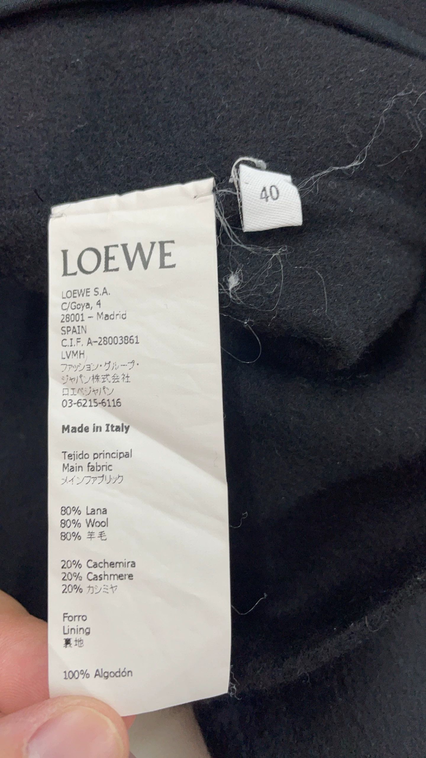 Loewe Loewe Black Wool Coat Size 40 - dmc Size US M / EU 48-50 / 2 - 4 Thumbnail