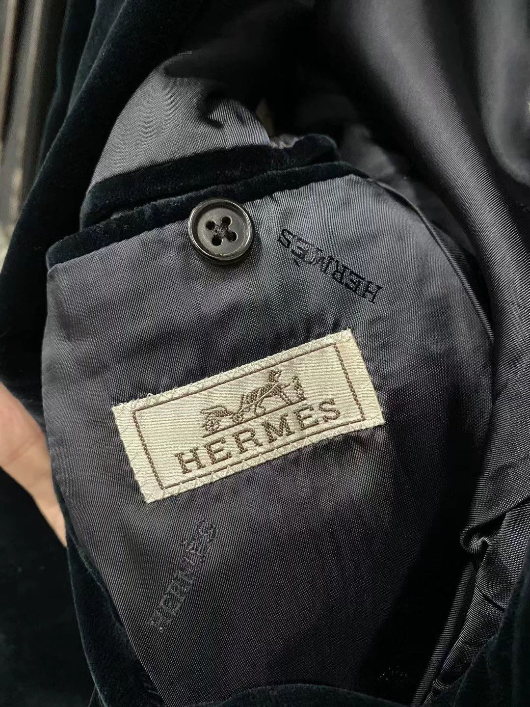 Hermes Hermes Black Velvet Suit Jacket - dmc Size US L / EU 52-54 / 3 - 5 Thumbnail