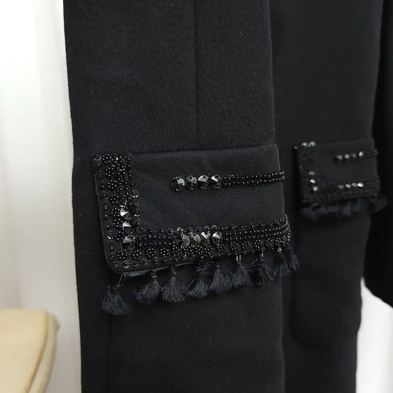 Max Mara MaxMara Black Wool Mid-Length Winter Coat 0089 Size S / US 4 / IT 40 - 6 Thumbnail