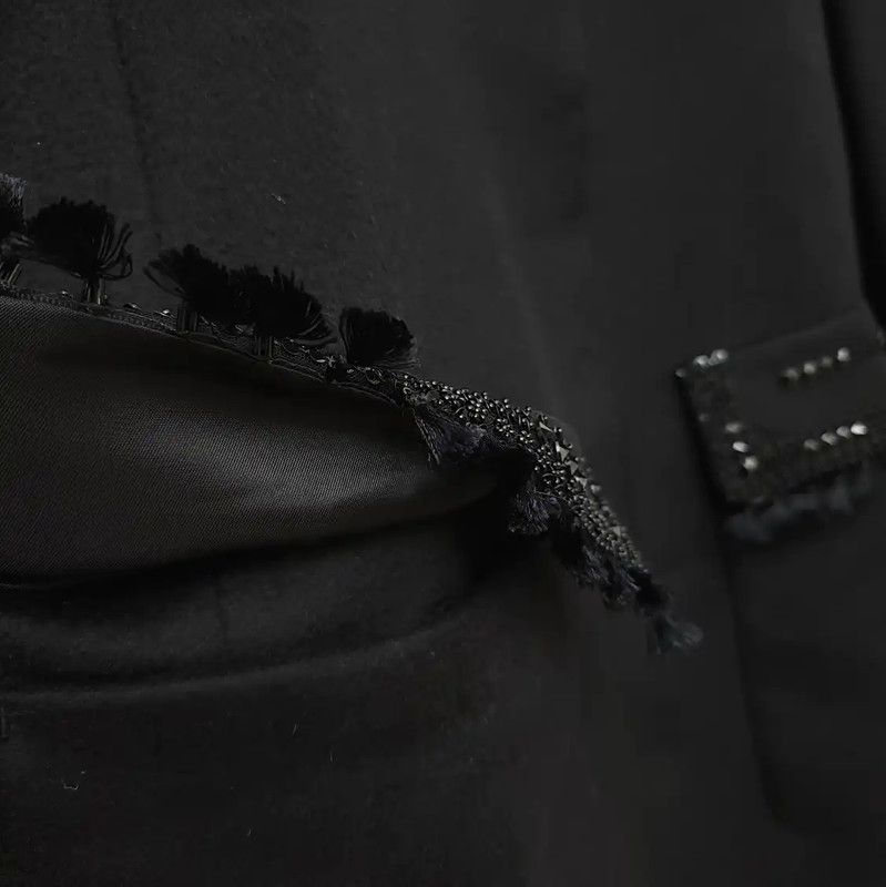 Max Mara MaxMara Black Wool Mid-Length Winter Coat 0089 Size S / US 4 / IT 40 - 7 Thumbnail